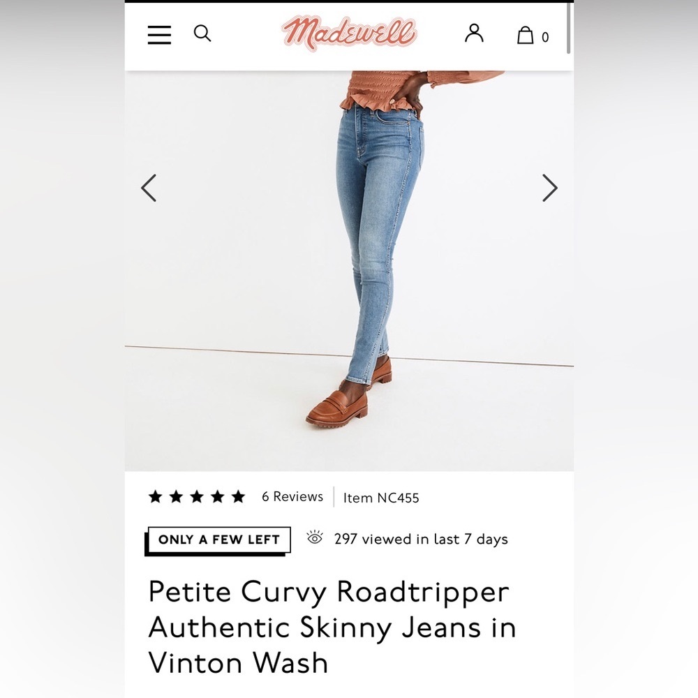 Madewell curvy road tripper jeggings